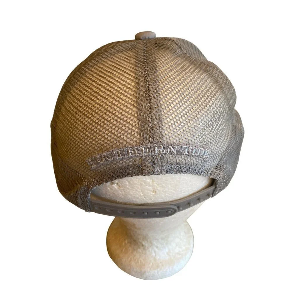 Southern Tide‎ Gray Patriotic Military Mesh Back Hat Cap Adjustable